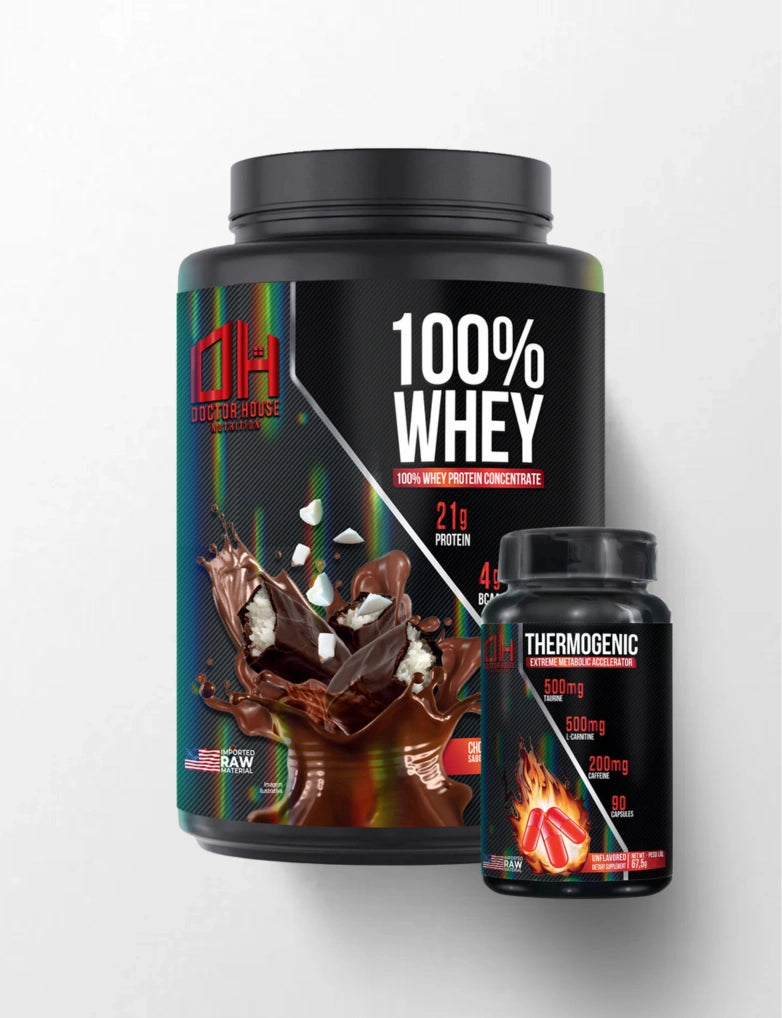 1 Whey 100% concentrado + 1 Termogênico
