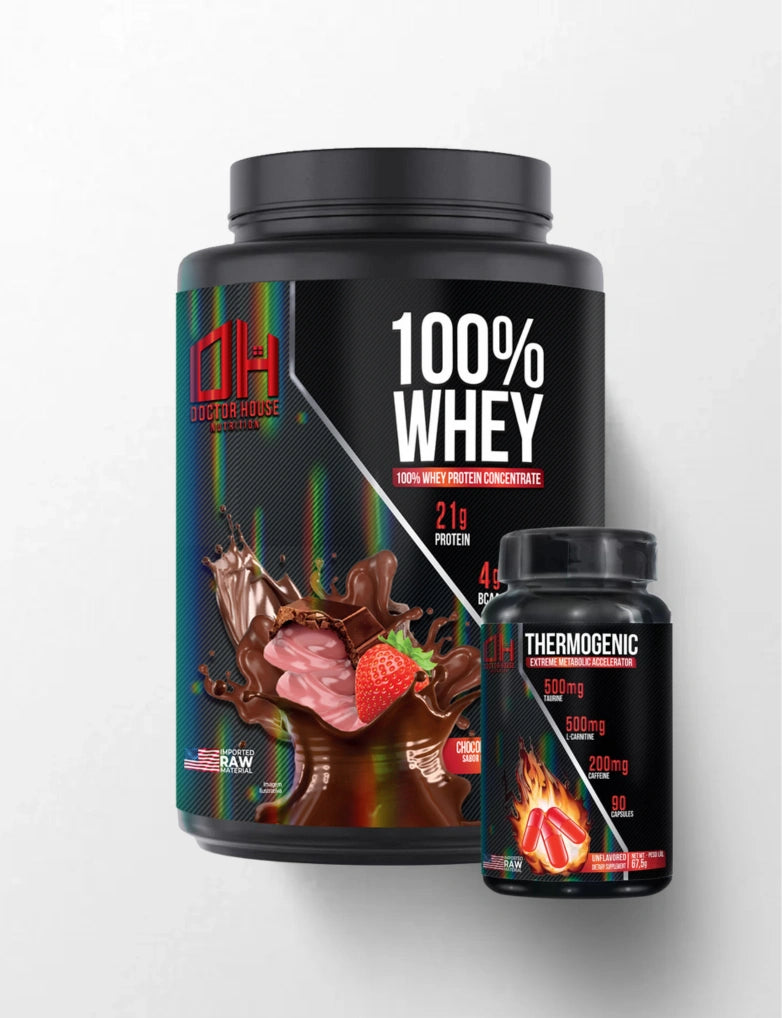 1 Whey 100% concentrado + 1 Termogênico