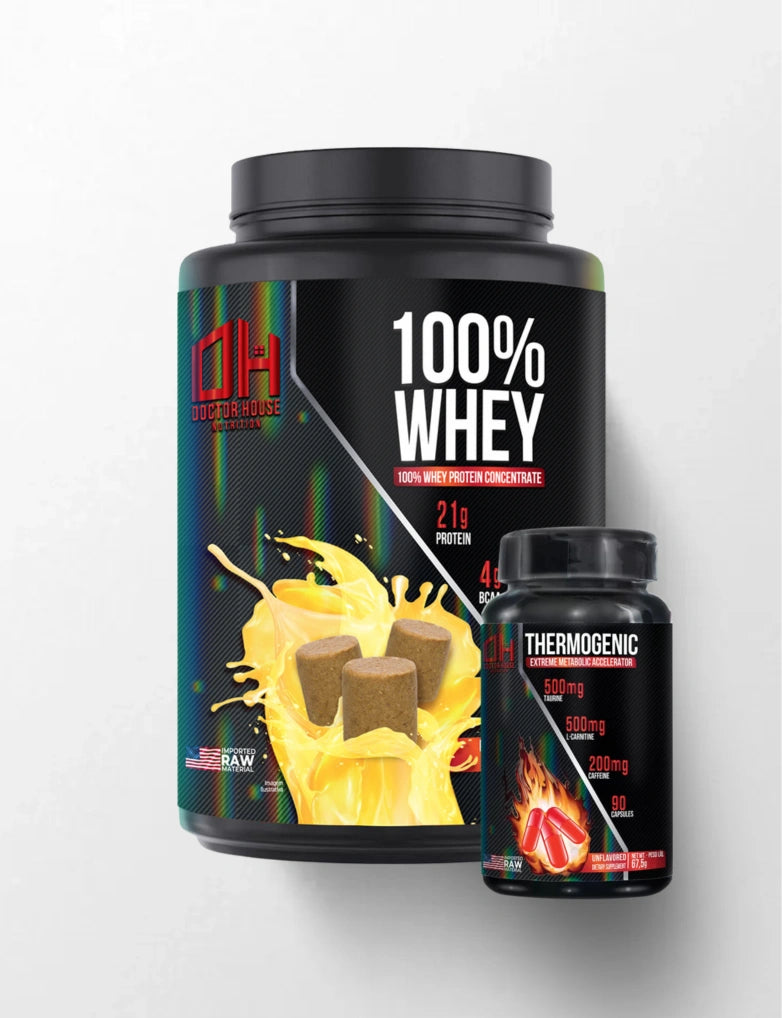 1 Whey 100% concentrado + 1 Termogênico