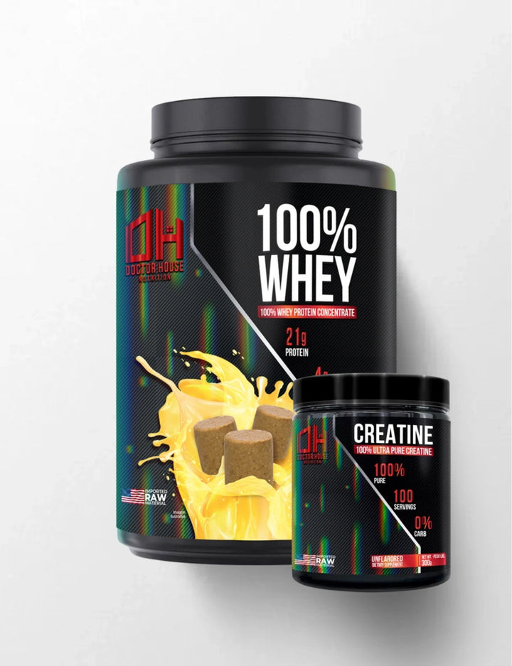 1 Whey 100% concentrado + 1 Creatina